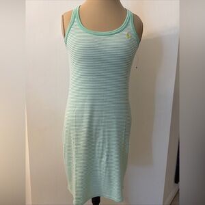Ralph Lauren Mint Green Striped Midi Dress